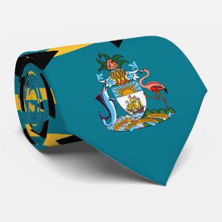 Bahamaanse vlag en wapenschild, vlag van de Bahama Stropdas