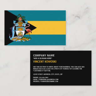 Bahamaanse vlag en wapenschild, vlag van de Bahama Visitekaartje