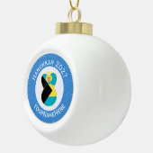 Bahamaanse vlag engel Chanoeka Blonde Keramische Bal Ornament (Rechts)