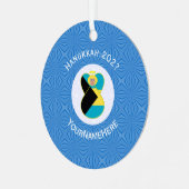 Bahamaanse vlag engel Chanoeka Blonde Metalen Ornament (Voorkant links)