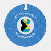 Bahamaanse vlag engel Chanoeka Blonde Metalen Ornament (Voorkant)