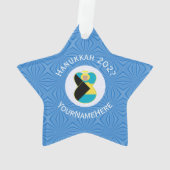 Bahamaanse vlag engel Chanoeka Blonde Ornament (achterkant)