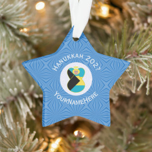 Bahamaanse Vlag Engel Hanukkah Blond Ornament