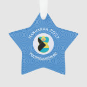 Bahamaanse Vlag Engel Hanukkah Blond Ornament (voorkant)