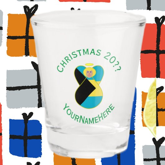Bahamaanse Vlag Engel Kerst Blond Shot Glas