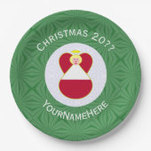 Bahamaanse vlag engel kerstfeest papieren bordje (Voorkant)