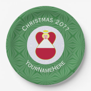 Bahamaanse vlag engel kerstfeest papieren bordje