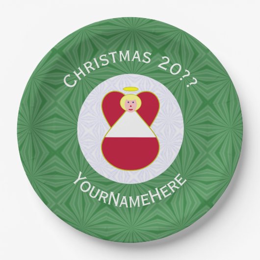 Bahamaanse vlag engel kerstfeest papieren bordje (Voorkant)