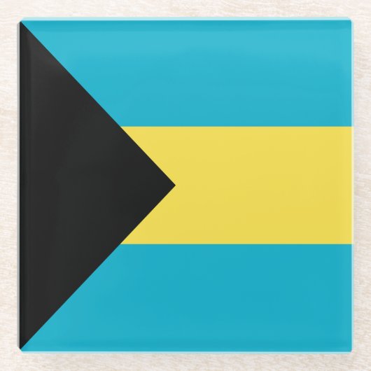 Bahamaanse vlag glazen onderzetter (Voorkant)