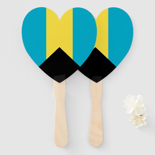 Bahamaanse vlag handwaaier (Voorkant en achterkant)