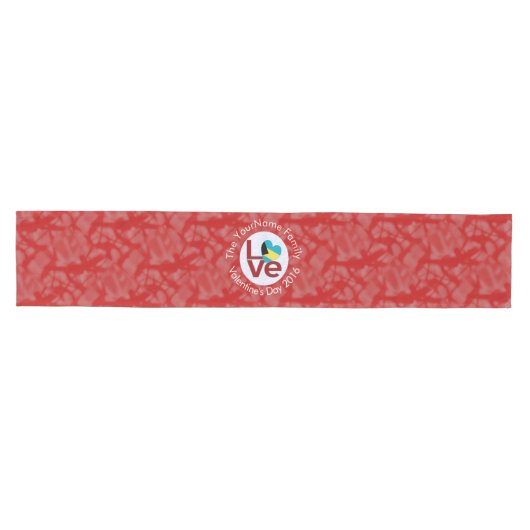 Bahamaanse Vlag Hart LIEFDE Rood Gepersonaliseerde Medium Tafelloper (Horizontaal)