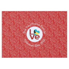 Bahamaanse Vlag Hart LIEFDE Rood Gepersonaliseerde Tafelkleed