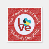 Bahamaanse Vlag Hart Rood LIEFDE Servet (Voorkant)