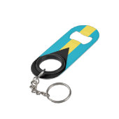 Bahamaanse vlag mini flessenopener (Achterkant Gekanteld)