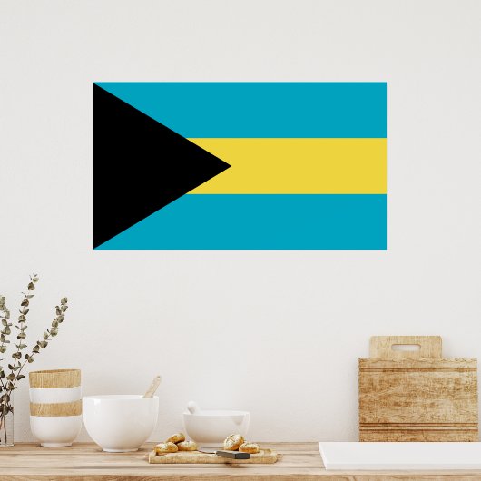Bahamaanse vlag poster (Keuken)