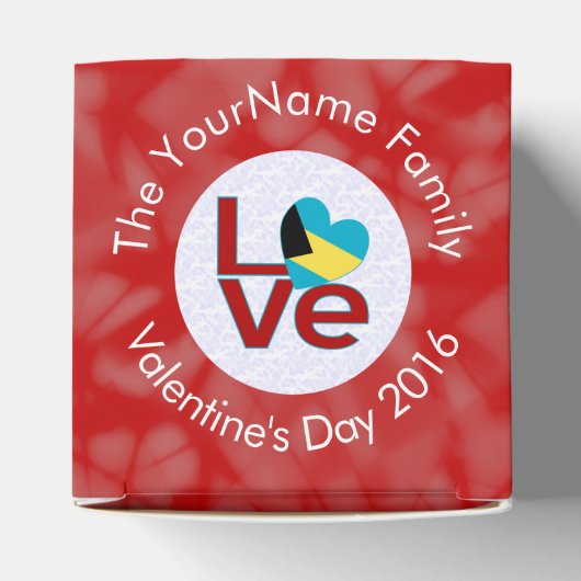 Bahamaanse vlag rode letter liefde vlag gepersonal bedankdoosjes (Bovenkant)