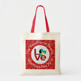 Bahamaanse vlag Rode letters, wit op rood Tote Bag