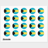 Bahamaanse vlag ronde sticker (Vel)