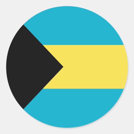Bahamaanse vlag ronde sticker (Voorkant)