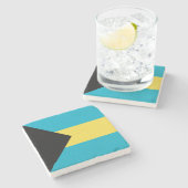 Bahamaanse vlag stenen onderzetter (Zijkant)