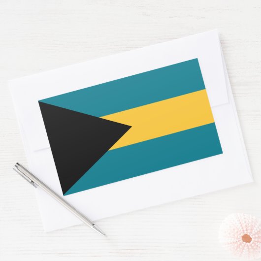 Bahamaanse vlag, vlag van de Bahama's Rechthoekige Sticker (Envelop)