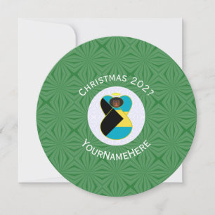 Bahamaanse Vlag Zwarte Engel Kerst Persoonlijk Kaart