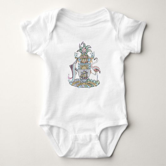 Bahamaanse wapenschild Baby Creeper Romper (Voorkant)
