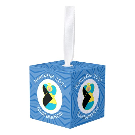 Bahaman Flag Blonde Engel Chanoeka Gepersonaliseer Decoratie (Voorkant hoekig)