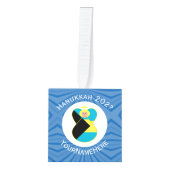 Bahaman Flag Blonde Engel Chanoeka Gepersonaliseer Decoratie (Voorkant)