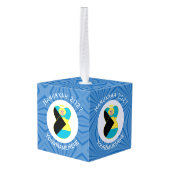 Bahaman Flag Blonde Engel Chanoeka Gepersonaliseer Decoratie (Achter hoekig)