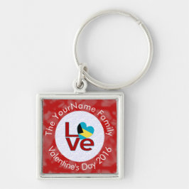 Bahamanische Vlag Rode Letters LOVE Wit op Rood Sleutelhanger