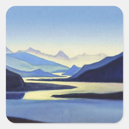 “Bahamaputra” door Nicholas Roerich Vierkante Sticker (Voorkant)