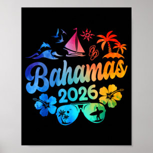 Bahamas 2026 Vakantie Strand Tie Dye Reizen Zomer Poster