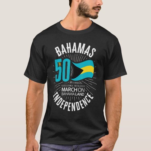 Bahamas 50th Independence Bahamian Flag Nassau Bah T-shirt (Voorkant)