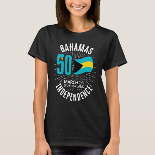 Bahamas 50th Independence Bahamian Flag Nassau Bah T-shirt (Voorkant)