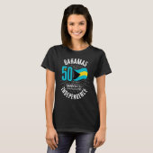 Bahamas 50th Independence Bahamian Flag Nassau Bah T-shirt (Voorkant volledig)