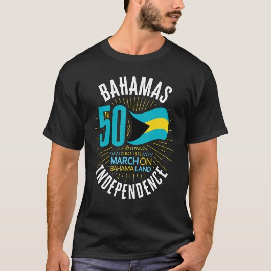 Bahamas 50th Independence Bahamian Flag Nassau Bah T-shirt (Voorkant)