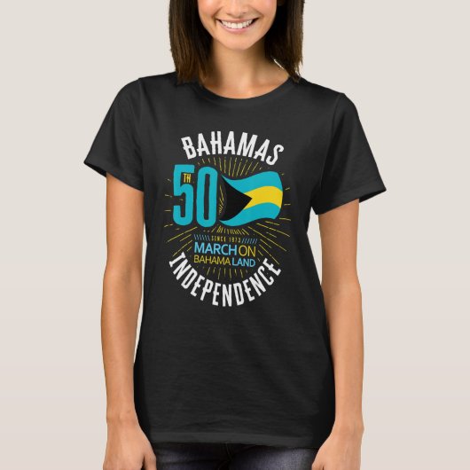 Bahamas 50th Independence Bahamian Flag Nassau Bah T-shirt (Voorkant)