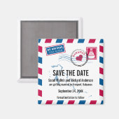 Bahamas Air Mail Bruiloft Save the Date Magneet (Voorkant / Achterkant)