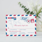 Bahama's Air Mail Wedding RSVP (Staand voorkant)