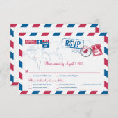 Bahama's Air Mail Wedding RSVP (Voorkant / Achterkant)