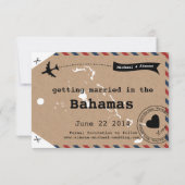 Bahamas Airmail Bagagelabel sparen de Datum met Ka Save The Date (Achterkant)