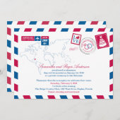 Bahamas Airmail Post Wedding Reception Kaart (Voorkant / Achterkant)