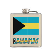 Bahamas Bahamaanse vlag Blauw Personalisatie Heupfles (Achterkant)
