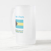 Bahamas Bahamaanse vlag Blauwe Personalisatie Matglas Bierpul (Voorkant links)