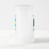 Bahamas Bahamaanse vlag Blauwe Personalisatie Matglas Bierpul (Center)