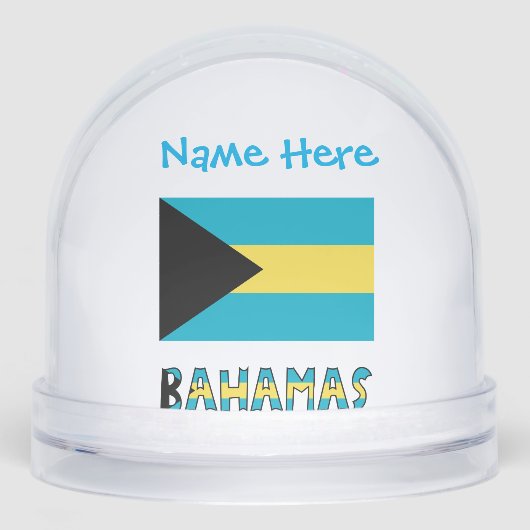 Bahamas Bahamaanse vlag Blauwe Personalisatie Sneeuwbol (Voorkant)