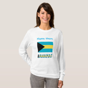 Bahamas Bahamaanse vlag Blauwe Personalisatie T-shirt
