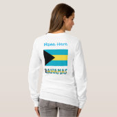 Bahamas Bahamaanse vlag Blauwe Personalisatie T-shirt (Achterkant volledig)
