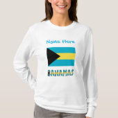Bahamas Bahamaanse vlag Blauwe Personalisatie T-shirt (Voorkant)